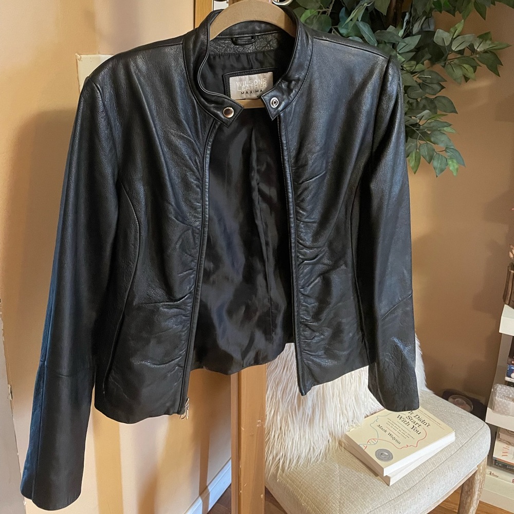 Black Medium Leather Jacket Wilson’s Leather Gem